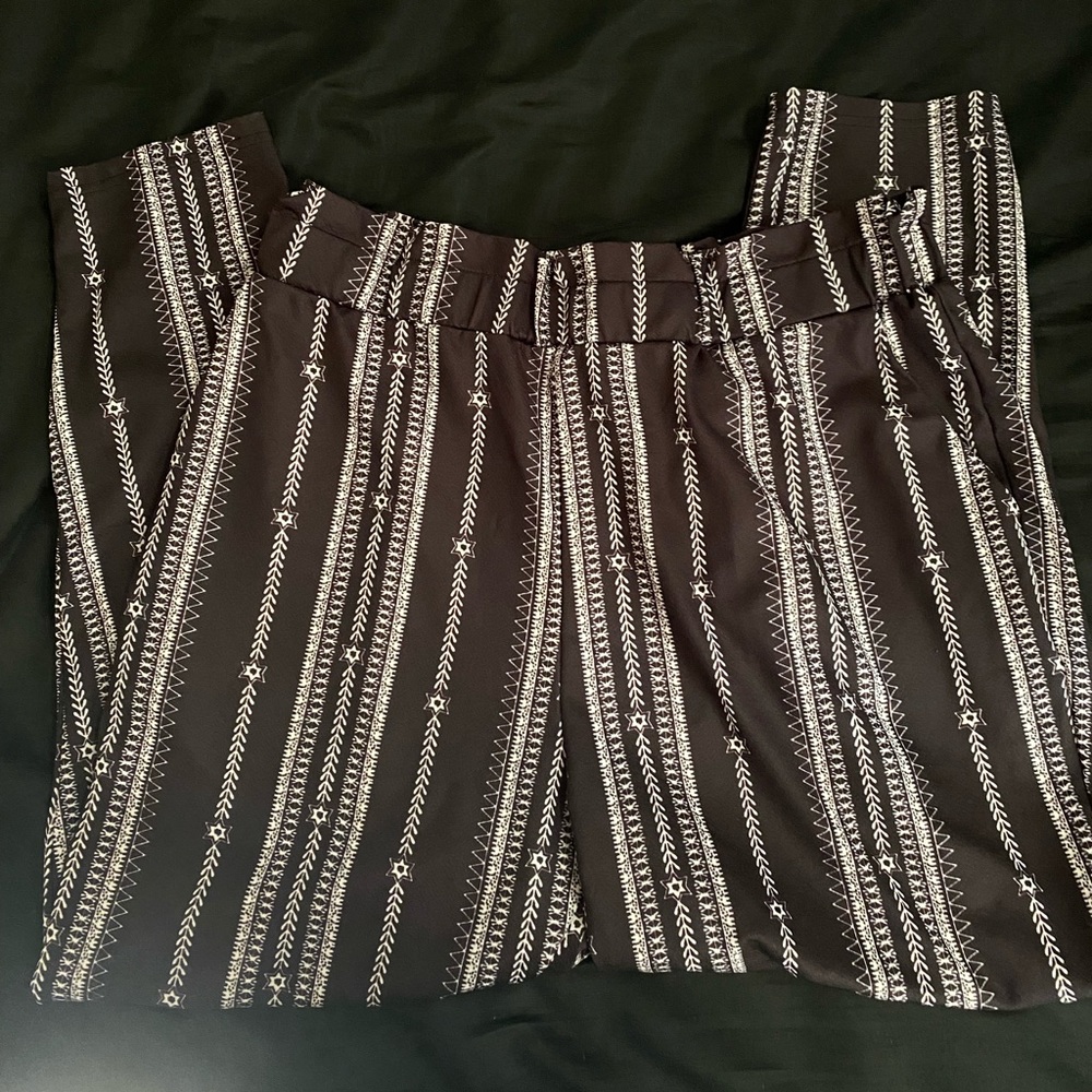 Black and white dress pants
